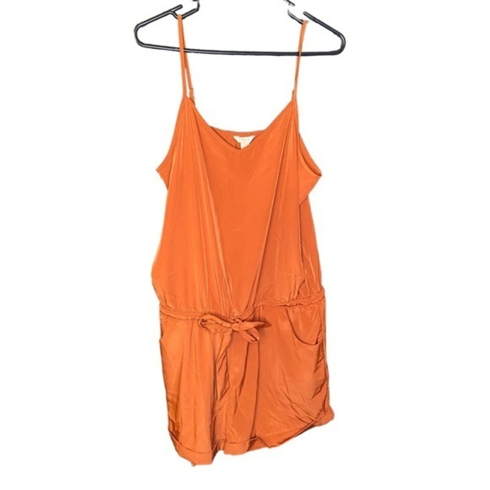 NWT J. Crew burnt orange sleeveless romper adjustable straps with pockets medium
